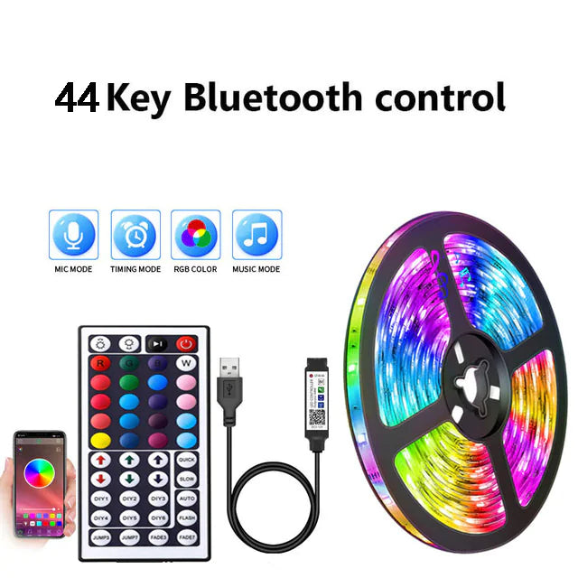5050 RGB LED Strip Lights – Bluetooth/App Control, Multi-Length Options