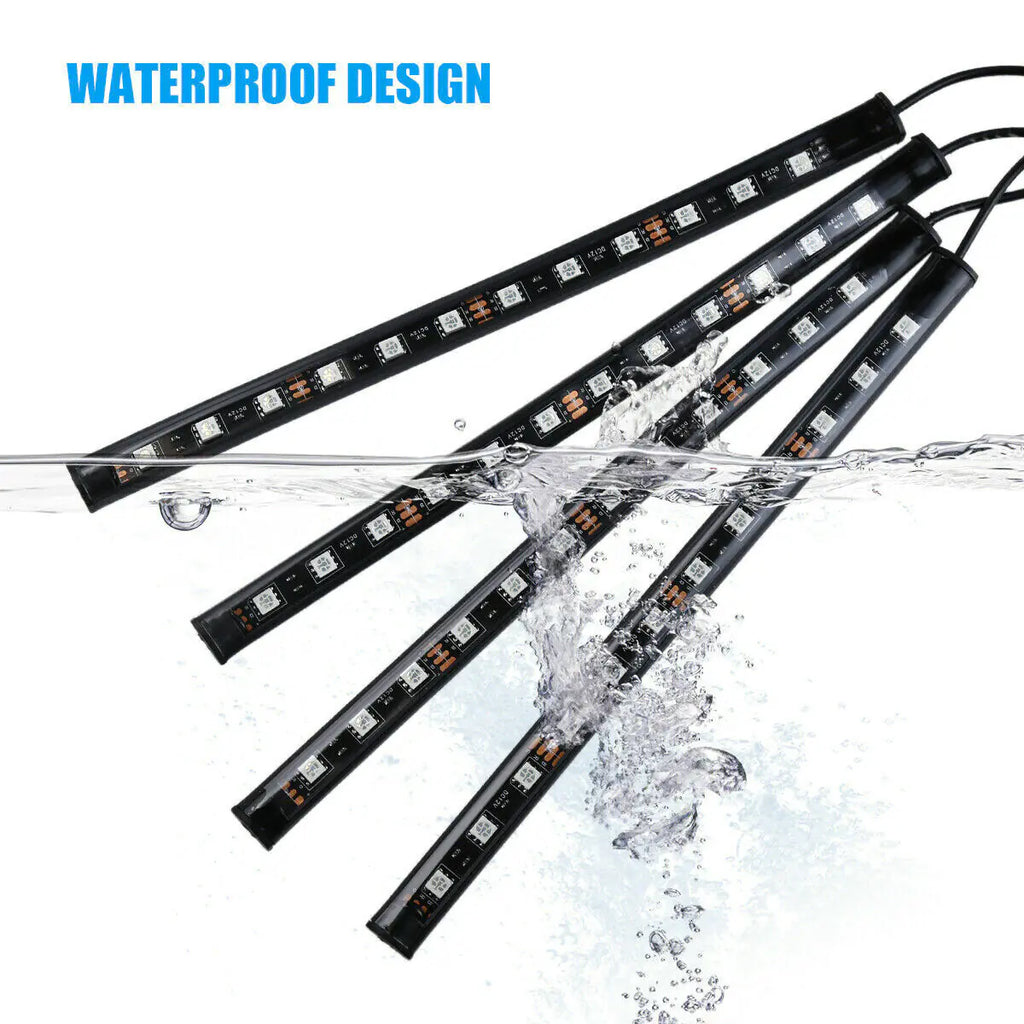 4-Piece RGB Interior LED Car Light Kit — Bluetooth App Control + Music Sync